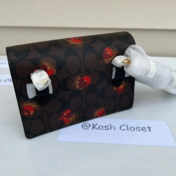 COACH Belt Bag Foldover In Signature Canvas With Pop Floral Print - Picture 2 of 11